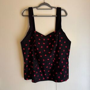 Magnolia Place New Red Hearts Zip Up Top Women’s Plus Size 4XL Valentines